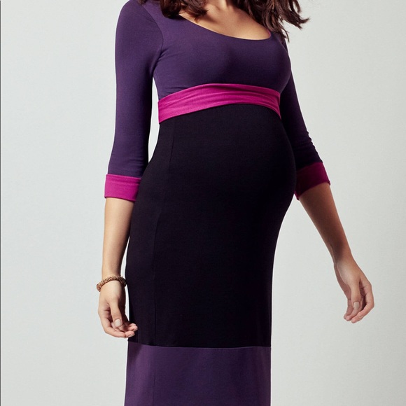🌟HP🌟 Tiffany Rose Colour Block Maternity Dress - 10-12 US (4 Tiffany Rose) - Picture 2 of 6